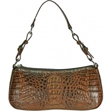 Genuine alligator leather bag YCM302 Brown