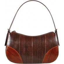 Genuine snake leather bag YSN230 Brown / Tan