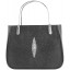 Genuine stingray leather bag A014 Black