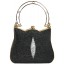 Genuine stingray leather bag A110G Black