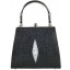 Genuine stingray leather bag A113-01 Black