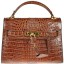 Genuine alligator leather bag BCM203 Brown
