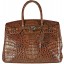 Genuine alligator leather bag BCM253 Brown