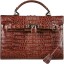 Genuine alligator leather bag BCM415 Brown
