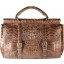 Genuine alligator leather bag / briefcase BCM547 Brown