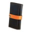 Premium cow leather handmade wallet EL-PM-3 Black / Orange