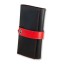 Premium cow leather handmade wallet EL-PM-3 Black / Red