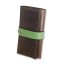 Premium cow leather handmade wallet EL-PM-3 Brown / Light Green