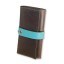 Premium cow leather handmade wallet EL-PM-3 Brown / Light Blue
