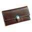 Premium cow leather handmade travel case EL-TK-2-1 Brown / Light Blue