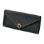 Premium cow leather handmade wallet EL-W-1 Black / Orange