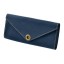 Premium cow leather handmade wallet EL-W-1 Midnight Blue / Yellow