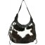 Genuine cow with hair on leather bag CHA002 Black / Brown / White