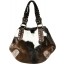 Genuine cow with hair on leather bag CHA004 Black / Brown / White