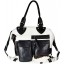 Genuine cow leather with hair on bag CHA052 Black / Brown / White