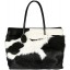 Genuine cow leather with hair on bag CHA123 Black / White