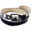 Genuine cow with hair on leather belt CHABELT01 Black / White