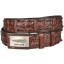 Genuine crocodile leather double row hornback belt CRBD1-5 Brown