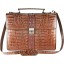 Genuine alligator leather briefcase DCK22 Brown