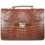 Genuine alligator leather briefcase DM1527-S Brown