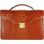 Genuine alligator leather briefcase DM1527-G Tan