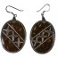 Coconut with silver inlay earrings E935