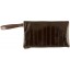 Genuine eel leather jewelry pouch EELJP002L Brown