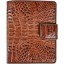 Genuine alligator leather wallet HKCM7-T23 Brown
