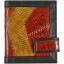 Genuine chicken / hen leather wallet HWAL011 Brown / Yellow