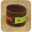 Premium cow leather handmade bracelet EL-2045-3C Brown / Light Green / Orange