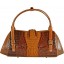 Genuine alligator and sea snake leather bag ISALB444 Brown
