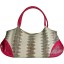 Genuine snake leather bag ISSNB881 Bone / Pink