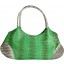 Genuine snake leather bag ISSNB881 Green / Bone
