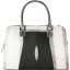 Genuine snake and stingray leather bag ISSNSTB400 Bone / Black