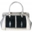 Genuine snake and stingray leather bag ISSNSTB999 Bone / Black