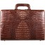 Genuine alligator leather attache case JBCP-G Brown