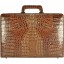 Genuine alligator leather attache case JBCP-S Brown