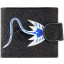 Genuine stingray and snake leather wallet LDST04 Black / Blue