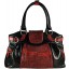 Genuine lizard leather bag JLIZB024 Black / Red