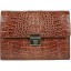 Genuine alligator leather handbag / gun bag MCM10 Brown