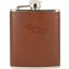 Genuine moose leather covered flask MOOSEFL476 Brown