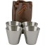 Genuine moose leather shot glasses set MOOSEGL475 Brown
