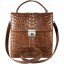 Genuine alligator leather briefcase MZCM15-S Brown