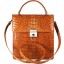 Genuine alligator leather briefcase MZCM15-S Tan