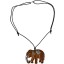 Coconut with silver inlay necklace N104