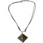 Coconut shell with sterling silver inlay necklace N119
