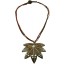 Coconut shell with sterling silver inlay necklace N131