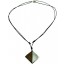 Coconut shell with sterling silver inlay necklace N153