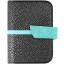 Genuine stingray leather card holder NB21SA Black / Ocean Blue