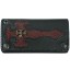 Genuine stingray and calf leather wallet NRSTW002L Black / Burgundy
